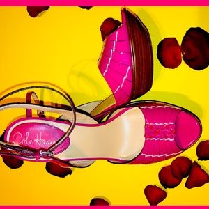 Cole Haan Stiletto Platform Peep Toe Ankle Strap